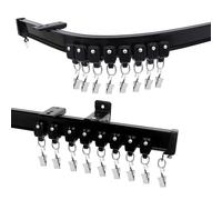 Cbsroro Flexible Ceiling Mounted Curtain Track, Bendable Room Divider Curtain Ceiling Tracks with Clips, Heavy Duty Curtains Rails for Living Room Bedroom Shower Privacy RV, Black 18 FT
