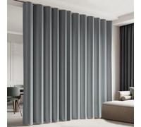 Cbsroro Room Divider Blackout Curtain Track Curtains Wall Dividers Panels Screen for Living Rooms Bedroom Office Privacy Partition Separation, W150 × L96 Inch,1 Panel, Light Grey