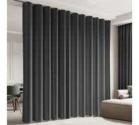Cbsroro Room Divider Blackout Curtain Track Curtains Wall Dividers Panels Screen for Living Rooms Bedroom Office Privacy Partition Separation, W180 × L108 Inch,1 Panel, Black