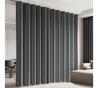 Cbsroro Room Divider Blackout Curtain Track Curtains Wall Dividers Panels Screen for Living Rooms Bedroom Office Privacy Partition Separation, W150 × L96 Inch,1 Panel, Grey