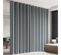cbsroro Room Divider Blackout Curtain Track Curtains Wall Dividers Panels Screen for Living Rooms Bedroom Office Privacy Partition Separation, W180 × L96 Inch,1 Panel, Light Grey