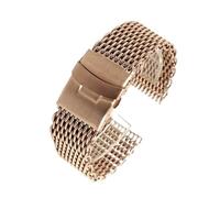 CBTGKLN Stainless Steel Mesh Watch Band 18 20 22 24mm Unisex Shark Mesh Watch Band Replacement Strap For Traditional Or Smart Watch(Rose gold,18mm)