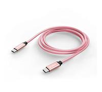 CBUS Braided USB C to USB C Charger Cable 2m Heavy-Duty for Xiaomi Redmi, Honor Magic, Google Pixel, Oppo Find/Reno, Sony Xperia, Motorola Moto/Edge/Razr, Nothing Phone, TCL, Nokia (Pink Rose Gold)