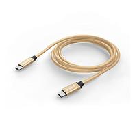 CBUS Braided USB C to USB C Charger Cable 2m Heavy-Duty for Xiaomi Redmi, Honor Magic, Google Pixel, Oppo Find/Reno, Sony Xperia, Motorola Moto/Edge/Razr, Nothing Phone, TCL, Nokia (Beige Gold)