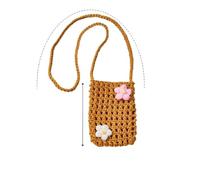 CBUWGF 1Pc Hollow Knitting Multi-purpose Phone Bag Small Item Sundries Lightweight Braided Shoulder Handbag Crossbody Storage Bag