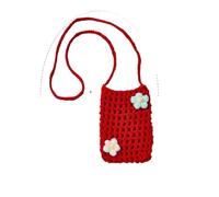 CBUWGF 1Pc Hollow Knitting Multi-purpose Phone Bag Small Item Sundries Lightweight Braided Shoulder Handbag Crossbody Storage Bag