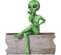 CBUWGF Alien Resin Statue Ornament, Funny Garden Ornaments, Cool Stuff with Ancient Aliens Ornament, Indoor Outdoor Yard Decor for Home Office Collectible Figurine Gift