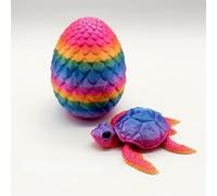 CBUWGF Movable Sea Turtle Flexible Joint 3D Printed Sculpture With Eggs Fun Desk Ornament For Home Office Car Desk Decoration Gift
