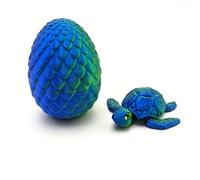 CBUWGF Movable Sea Turtle Flexible Joint 3D Printed Sculpture With Eggs Fun Desk Ornament For Home Office Car Desk Decoration Gift
