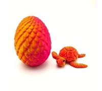 CBUWGF Movable Sea Turtle Flexible Joint 3D Printed Sculpture With Eggs Fun Desk Ornament For Home Office Car Desk Decoration Gift