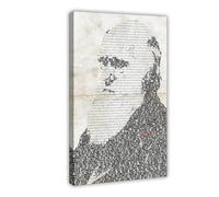 CBVHOAW CHARLES DARWIN Beautiful Typographic Poste Canvas Poster Bedroom Decor Landscape Decor Gift 12x18inch(30x45cm)