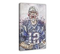 CBVHOAW Tom Brady Canvas New England Patriots Canvas Poster Bedroom Decor Landscape Decor Gift 08x12inch(20x30cm)