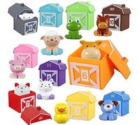 CBWERBB 10 Pack Farm Animals Counting Toys,Montessori Learning Number Color Matching Sorting Toys Finger Puppets Educational Toy Fine Motor Skills Toy Gifts for 1-3 Year Olds Kids Toddlers