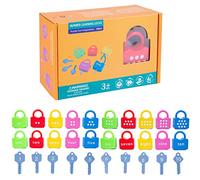 CBWERBB 10Pcs ABS Unlock Key Toys Kids Learning Locks Toy with Keys 123 Dots Numbers Matching and Counting Toys Children Graphic Pairing Cognition Montessori Early Education Key Digital Unlock Toy