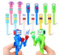 CBWERBB 12Pcs Boxing Robot Pen,Funny Novelty Ballpoint Pen with Punching Arm and Crisp Button,Sound Colourful Present for Christmas Birthday School Office Smooth Writing