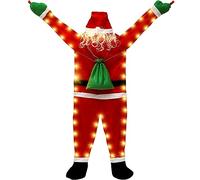 CBWERBB 5.5 FT Large Christmas Hanging Santa Decoration with LED Warm Light,Climbing Santa Claus Cotton Stuffed Christmas Decoration for Indoor Outdoor Home Door Wall Windows Car Stairwells Roofs