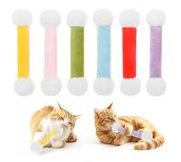 CBWERBB 6Pcs Giant Q Tip Cat Toy,Soft Plush Cotton Swabs Cat Toys With Catnip,Interactive Kitten Chew Toys Teething Sticks For Boredom Exercise Play Anxietys Digestive Aid
