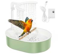 CBWERBB Automatic Bird Shower,Cage Parrot Bathtub Budgie Bath Tub with Adjustable Water Flow,USB Rechargeable & Quiet Circulating Fountain Bird Cage Accessory for Budgie Lovebird Cockatiel (Style 3)