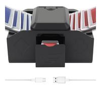 CBWERBB Automatic Card Shuffler Machine 1-2 Deck,Rechargeable Mixing Card Shuffler Machine Bridge Game,USB/Battery Operated Electric Playing Cards Shufflers Automatic Poker Shuffling Machines