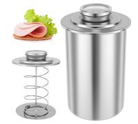 CBWERBB Ham Maker Stainless Steel with Thermometer,Meat Press Mold for Homemade Deli Meat,Bacon Sandwich Lunch Meats Maker,Food Grade Loaf Pan Press Kit for Healthy Cooking Kitchen Tool