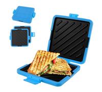CBWERBB Microwave Toastie Maker,Microwave Toastie Sandwich Maker, Silicone Microwaveable Cookware, Heatwave Technology Non-Stick Plates Wireless for Cooking Delicious Crispy Sandwiches (Blue)