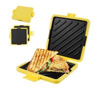 CBWERBB Microwave Toastie Maker,Microwave Toastie Sandwich Maker, Silicone Microwaveable Cookware, Heatwave Technology Non-Stick Plates Wireless for Cooking Delicious Crispy Sandwiches (Yellow)