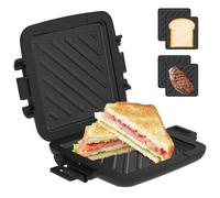 CBWERBB Microwave Toastie Maker,Microwave Toastie Sandwich Maker,Thicken Silicone Microwaveable Cookware, Heatwave Technology Non-Stick Plates Wireless for Cooking Delicious Crispy Sandwiches(Black)