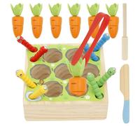 CBWERBB Montessori Wooden Carrot Sorting Toys for 1 2 3 Years Old Boys Girls,Baby Sensory Carrot Cutting Toy Compact Wooden Fun Farm,Thinking Skill Training Game Toys for Toddler Baby