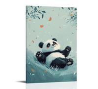 CBWVUWHJW A Chubby Panda Rolling Playfully Down A Gentle Hill, Framed Against A Pale Mint Background Full of Joy. Fashionable Wall Decor - Hanging Art Poster And Mural12x18inch(30x45cm)