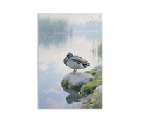 CBWVUWHJW A Duck on The Shore, Tucking Its Head Under Its Wing to Sleep Fashionable Wall Decor - Hanging Art Poster And Mural16x24inch(40x60cm)