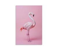 CBWVUWHJW A Flamingo Stands Tall on A Pastel Pink Background, Its Curved Neck Forming A Graceful Question Mark in Serene Space. Fashionable Wall Decor - Hanging Art Poster And Mural16x24inch(40x60cm)