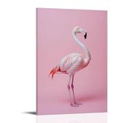 CBWVUWHJW A Flamingo Stands Tall on A Pastel Pink Background, Its Curved Neck Forming A Graceful Question Mark in Serene Space. Fashionable Wall Decor - Hanging Art Poster And Mural20x30inch(50x75cm)