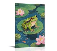 CBWVUWHJW A Frog Squatting on A Lotus Leaf, Eyes Looking at The Water Fashionable Wall Decor - Hanging Art Poster And Mural24x36inch(60x90cm)