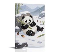 CBWVUWHJW A Giant Panda Rolling in The Snow, Body Covered with Snow Fashionable Wall Decor - Hanging Art Poster And Mural08x12inch(20x30cm)