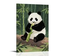 CBWVUWHJW A Giant Panda Sitting in Bamboo Forest Eating Bamboo Shoots, Holding The Stalk with Paws Fashionable Wall Decor - Hanging Art Poster And Mural08x12inch(20x30cm)