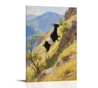 CBWVUWHJW A Goat on The Hillside, Eating Leaves from High Shrubs Fashionable Wall Decor - Hanging Art Poster And Mural12x18inch(30x45cm)