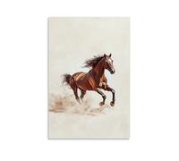 CBWVUWHJW A Horse Galloping through Invisible Winds, Its Chestnut Body Painted Against A Flat Cream Sky. Fashionable Wall Decor - Hanging Art Poster And Mural16x24inch(40x60cm)