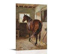 CBWVUWHJW A Horse Stands in The Stable, Swishing Its Tail Fashionable Wall Decor - Hanging Art Poster And Mural16x24inch(40x60cm)