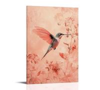 CBWVUWHJW A Joyful Hummingbird Darting from Invisible Bloom to Bloom Against A Light Coral Haze of Imagined Gardens. Fashionable Wall Decor - Hanging Art Poster And Mural16x24inch(40x60cm)