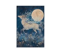 CBWVUWHJW A Lunar Qilin Stepping Into Moonlight Fields, Each Hoofprint Blooming with Stars Fashionable Wall Decor - Hanging Art Poster And Mural12x18inch(30x45cm)