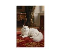 CBWVUWHJW A Persian Cat Sitting on The Carpet Licking Its Paws, Movements Elegant Fashionable Wall Decor - Hanging Art Poster And Mural24x36inch(60x90cm)