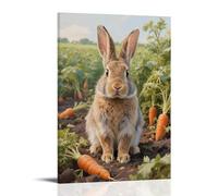 CBWVUWHJW A Rabbit Perked Ears, Squatting in A Carrot Field Fashionable Wall Decor - Hanging Art Poster And Mural08x12inch(20x30cm)