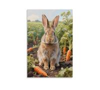 CBWVUWHJW A Rabbit Perked Ears, Squatting in A Carrot Field Fashionable Wall Decor - Hanging Art Poster And Mural08x12inch(20x30cm)