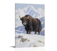CBWVUWHJW A Yak Stands on The Snow Mountain, Thick Fur Resistant to Cold Fashionable Wall Decor - Hanging Art Poster And Mural16x24inch(40x60cm)