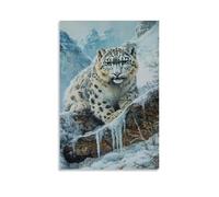 CBWVUWHJW Animal Oil Painting - Snow Leopard Camouflaged Among Icy Rocks in Himalayan Mountains Fashionable Wall Decor - Hanging Art Poster And Mural20x30inch(50x75cm)
