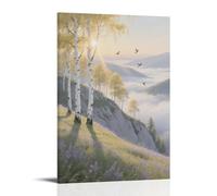 CBWVUWHJW Birch-lined Ridge Scenic Morning Landscape Fashionable Wall Decor - Hanging Art Poster And Mural12x18inch(30x45cm)