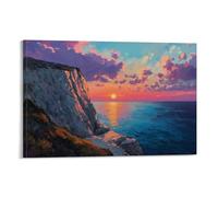CBWVUWHJW Landscape - Mediterranean Sunset on The Coastal Cliffs Fashionable Wall Decor - Hanging Art Poster And Mural08x12inch(20x30cm)