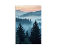 CBWVUWHJW Landscape - Misty Dawn in The Bavarian Forest Fashionable Wall Decor - Hanging Art Poster And Mural08x12inch(20x30cm)