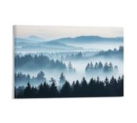 CBWVUWHJW Landscape - Misty Morning in The Bavarian Forest Fashionable Wall Decor - Hanging Art Poster And Mural08x12inch(20x30cm)