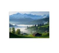 CBWVUWHJW Landscape - Misty Morning Over The Swiss Alps Fashionable Wall Decor - Hanging Art Poster And Mural08x12inch(20x30cm)